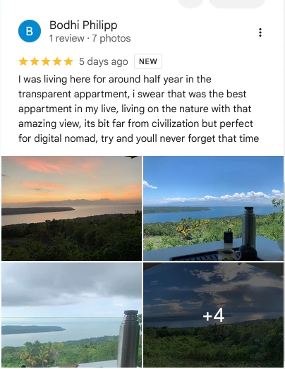 Скриншот реального отзыва Bodhi Philipp из Google Maps о Samal VIEW Resort